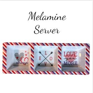 NWT Kane Home Valentines 3 Section Melamine Server